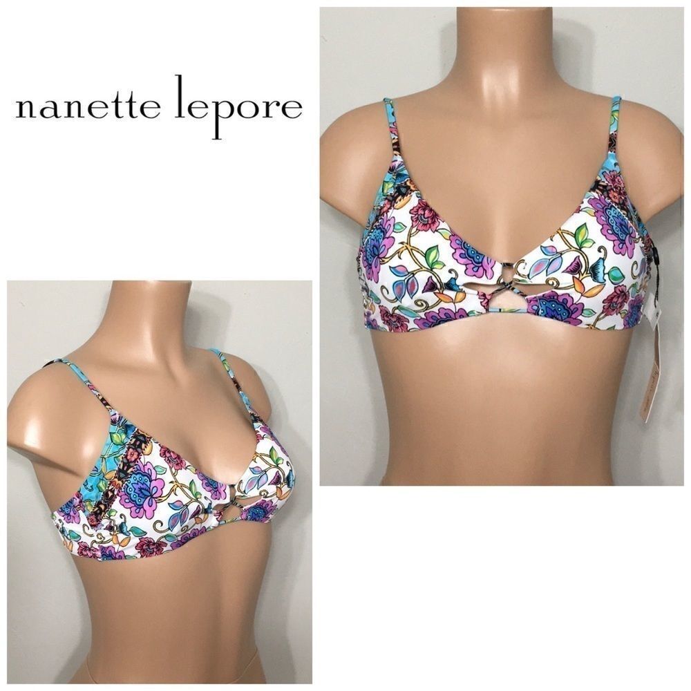 Nanette Lepore floral bikini top. NWT